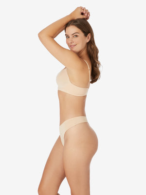Intimates Soft Mesh Thong in Almond